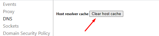 clear chrome dns cache