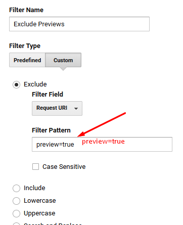 stop google analytics tracking for page previews