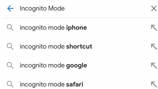 incognito mode in browser