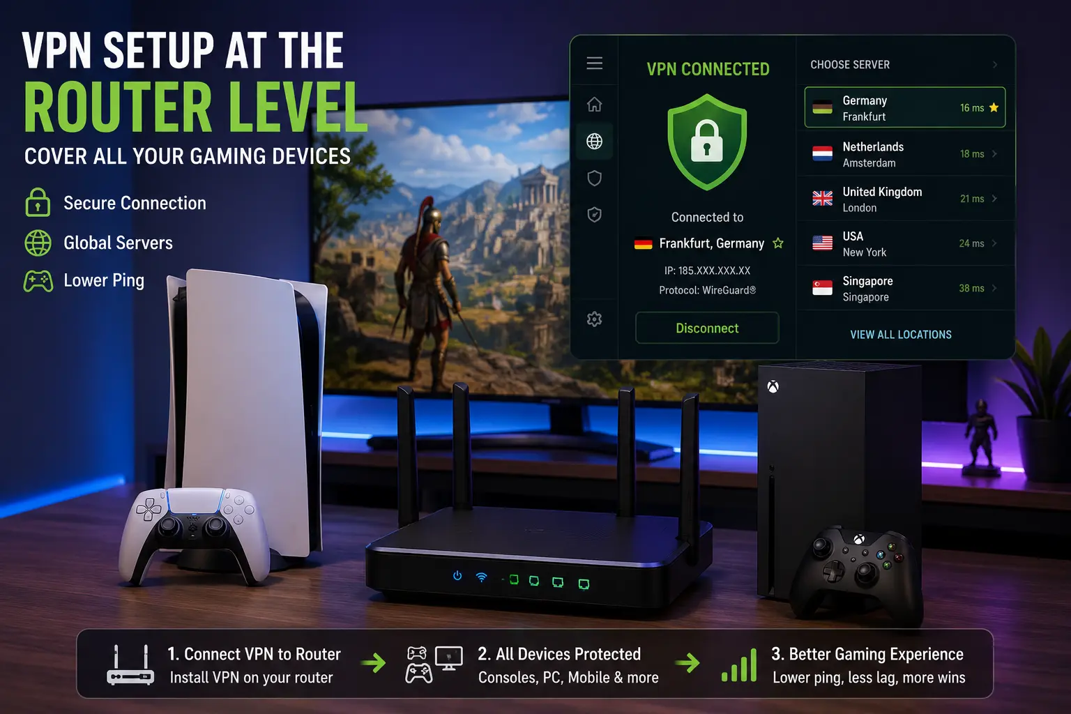 Best VPN for Gaming in 2026: Cut Lag & Unlock Region-Locked Games 3 Setting up a VPN at the router level